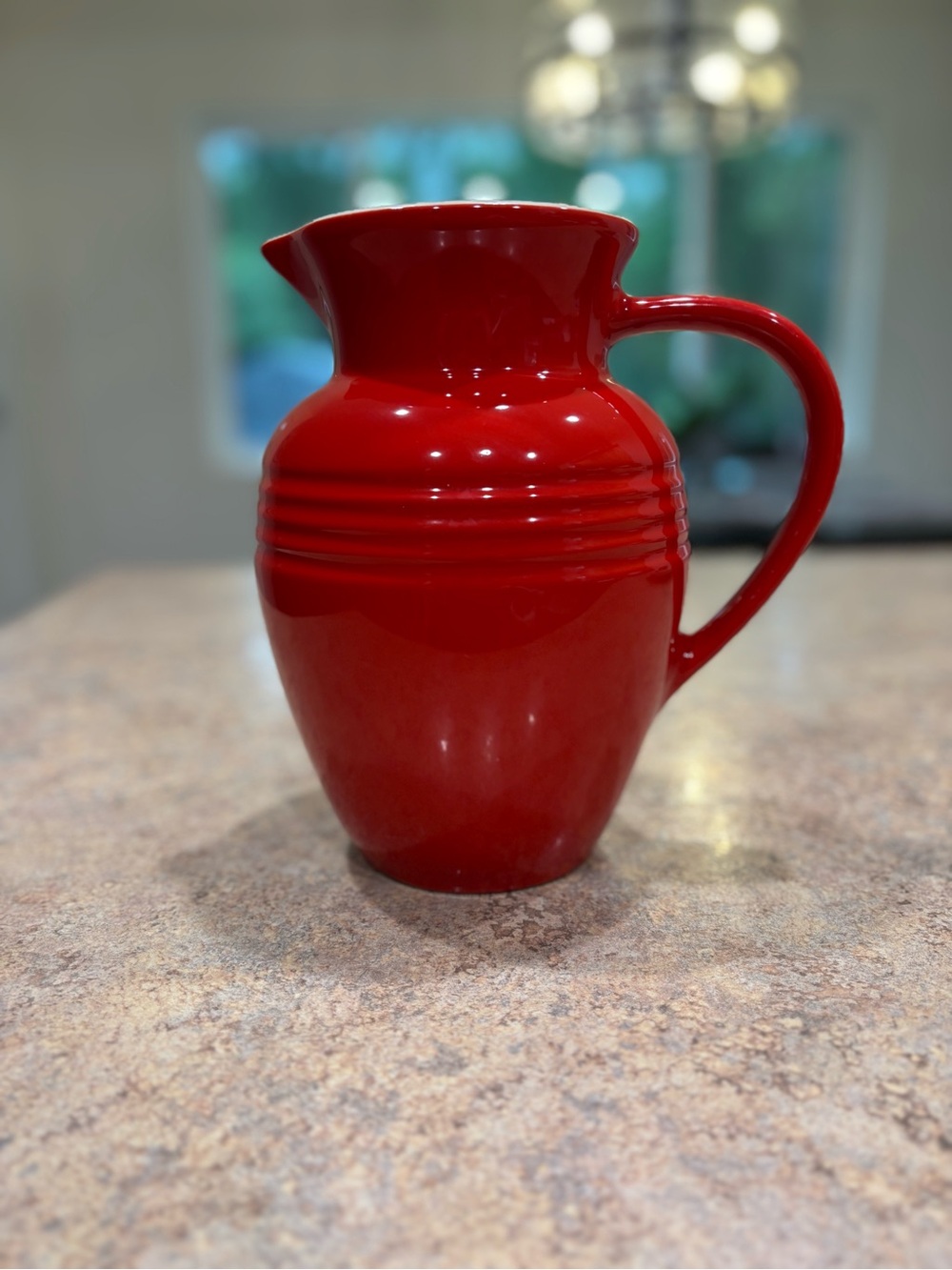 Le Creuset Stoneware Pitcher - Cherry Red - 2 Quart - 9"